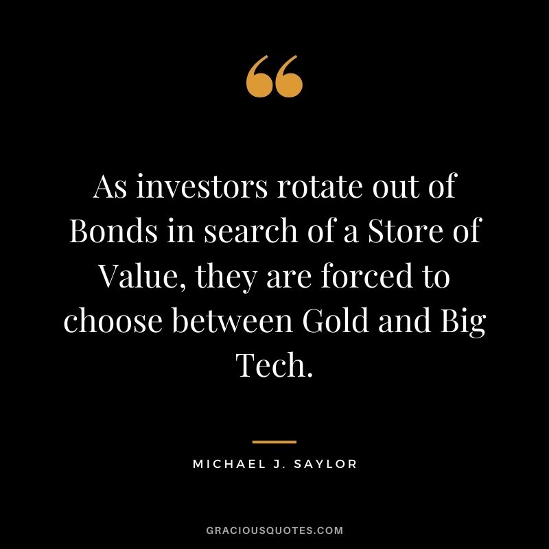 As investors rotate out of Bonds in search of a Store of Value, they are forced to choose between Gold and Big Tech.