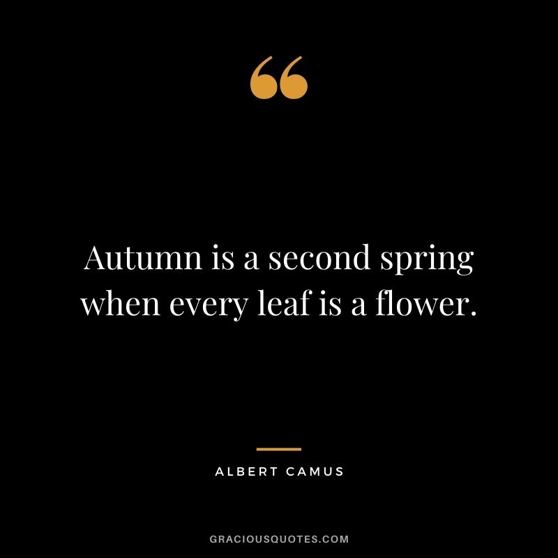 Autumn is a second spring when every leaf is a flower.