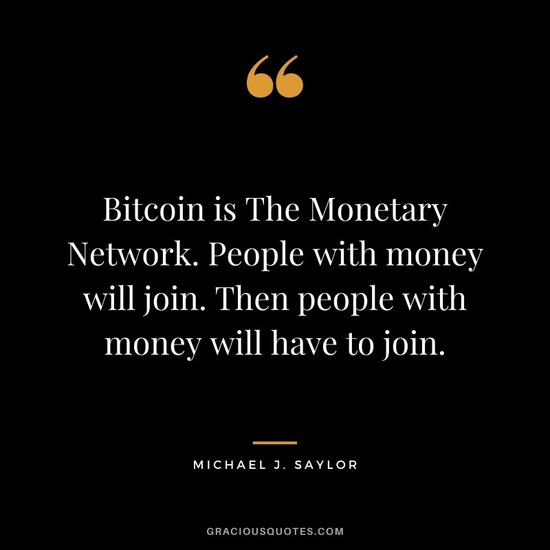 Bitcoin is The Monetary Network. People with money will join. Then people with money will have to join.