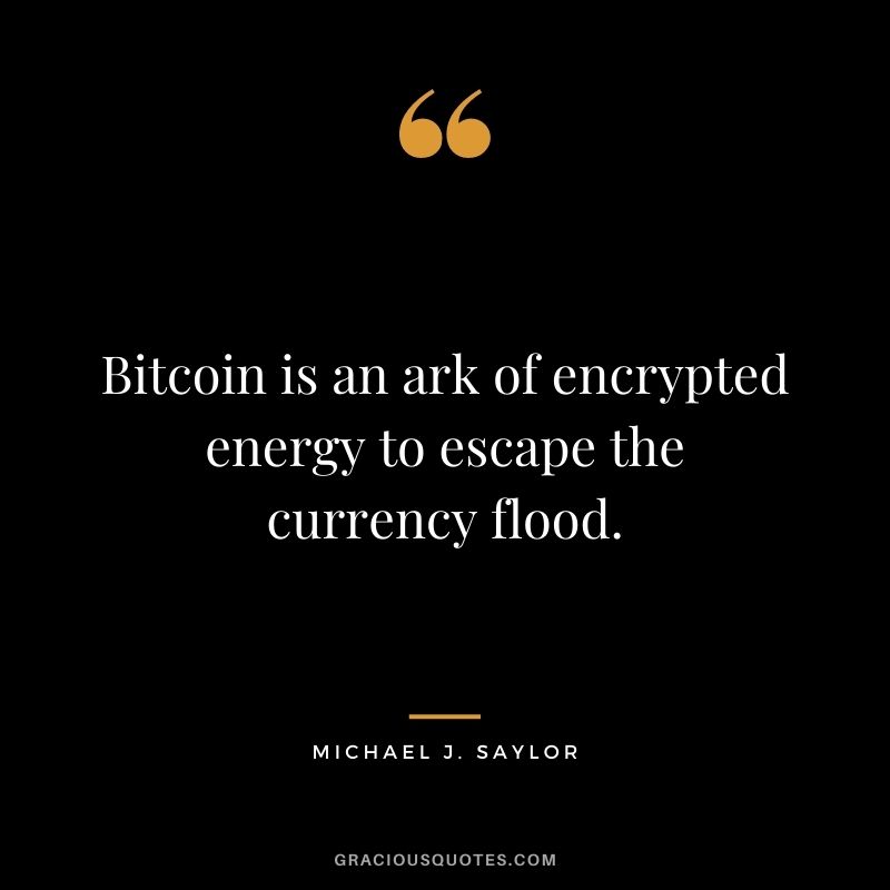Bitcoin is an ark of encrypted energy to escape the currency flood.