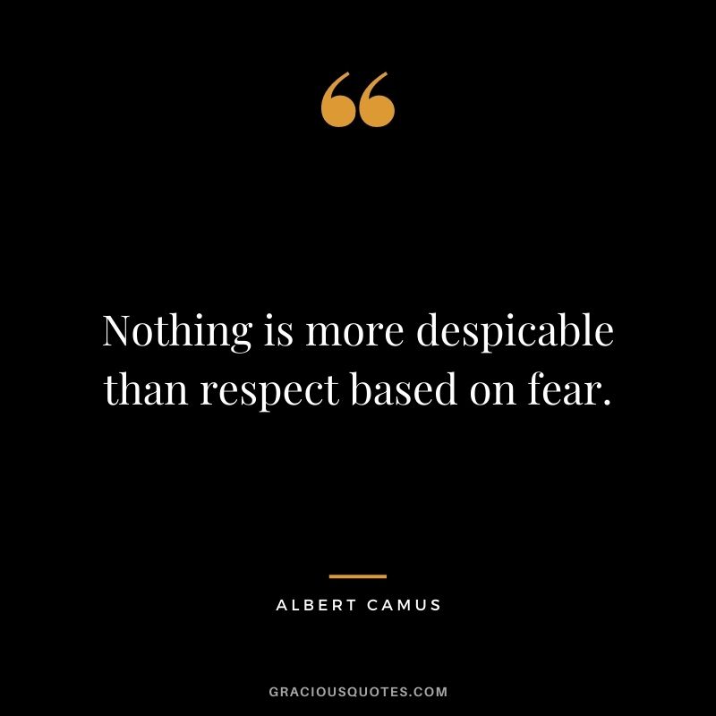 Nothing is more despicable than respect based on fear.