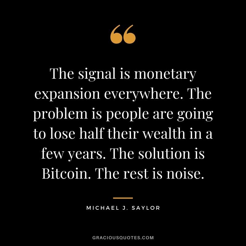 The signal is monetary expansion everywhere. The problem is people are going to lose half their wealth in a few years. The solution is Bitcoin. The rest is noise.
