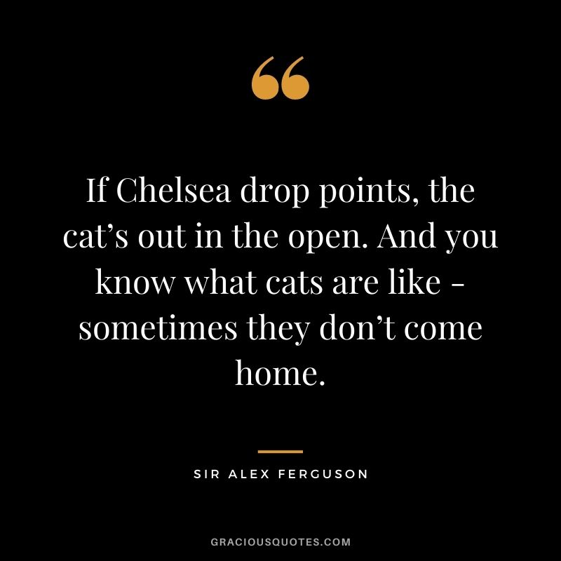 If Chelsea drop points, the cat’s out in the open. And you know what cats are like - sometimes they don’t come home.
