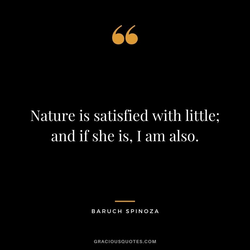 Nature is satisfied with little; and if she is, I am also.