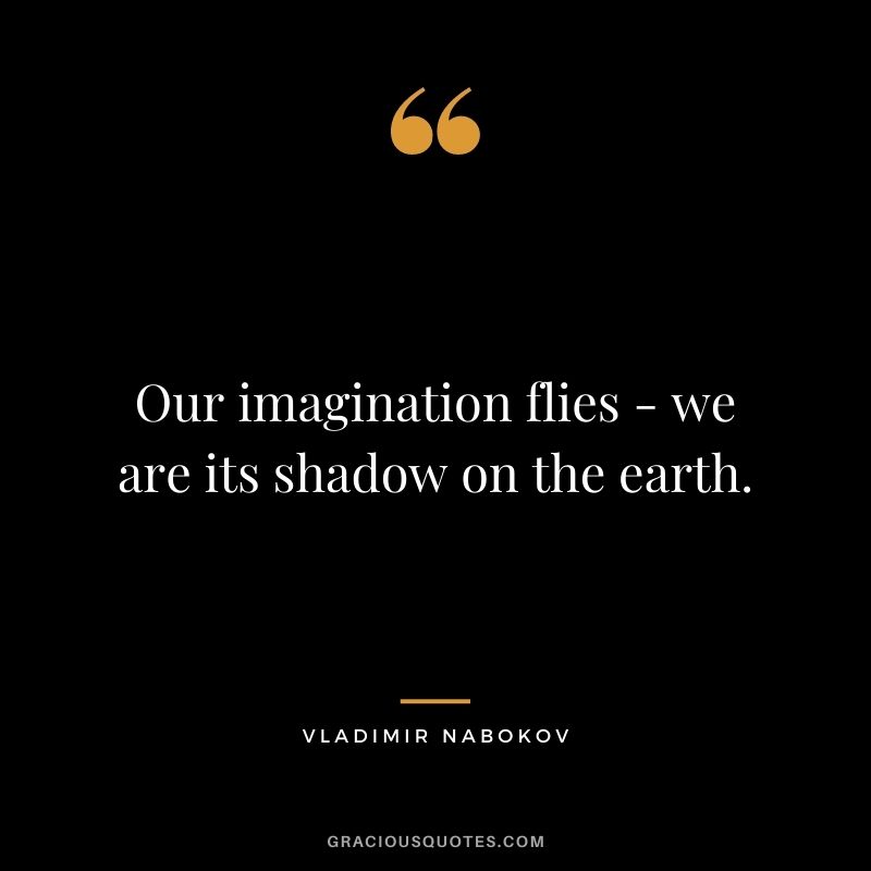 Our imagination flies - we are its shadow on the earth.