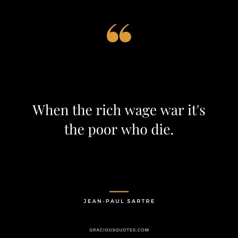 When the rich wage war it's the poor who die.