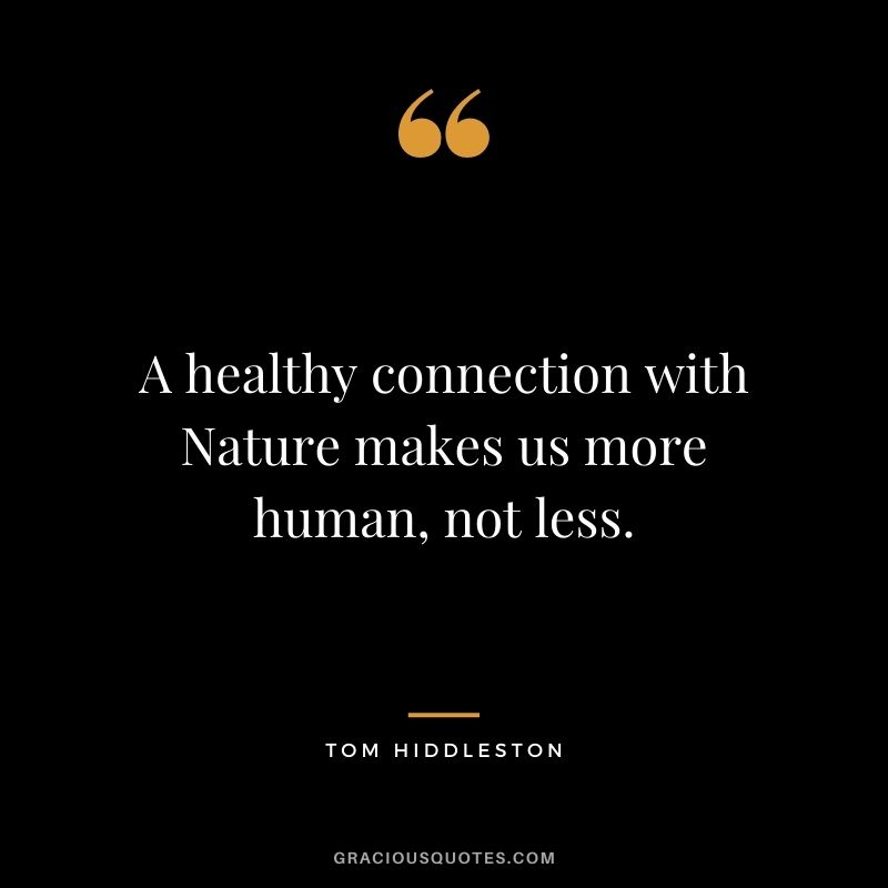 A healthy connection with Nature makes us more human, not less.