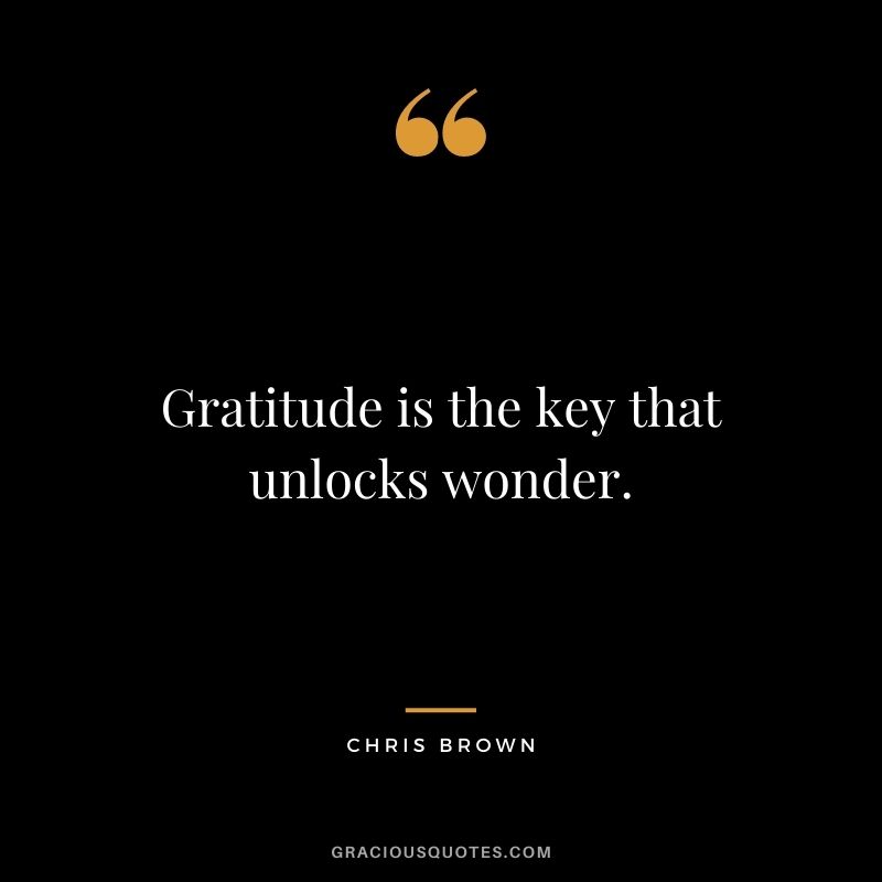 Gratitude is the key that unlocks wonder.