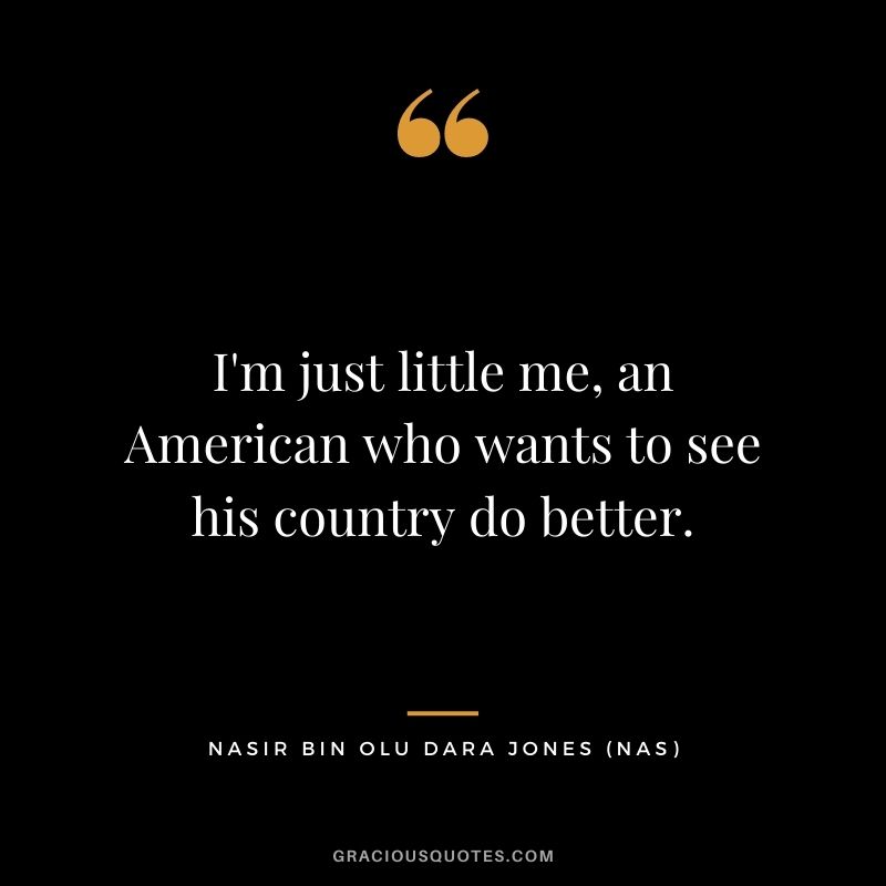 I'm just little me, an American who wants to see his country do better.