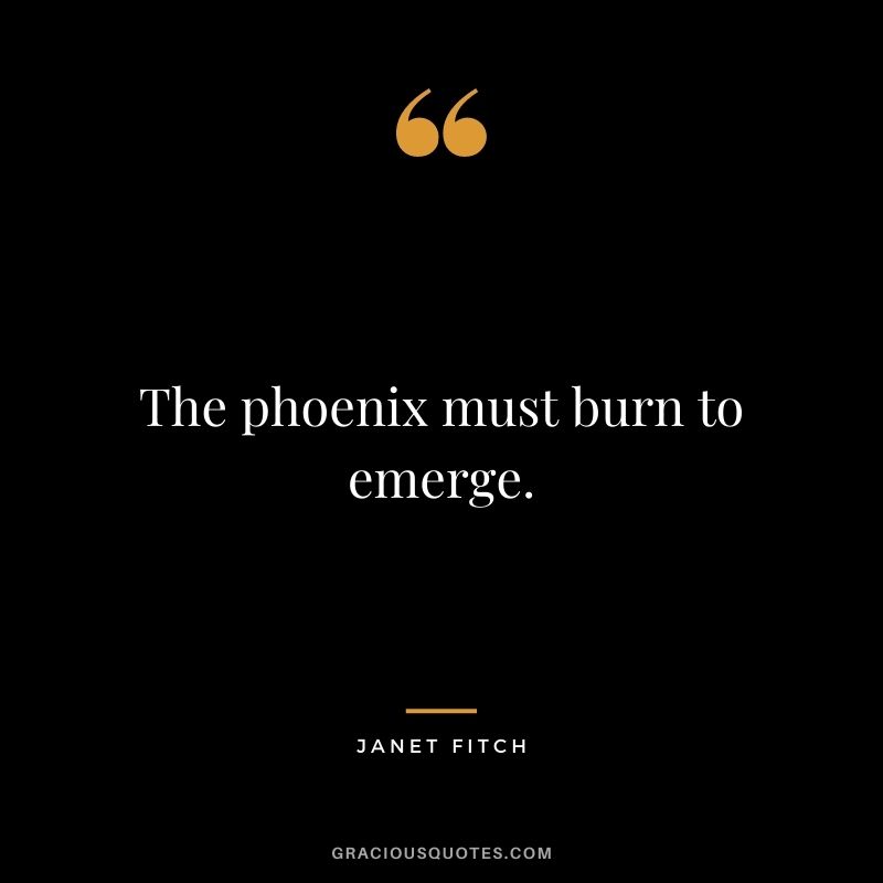 The phoenix must burn to emerge. - Janet Fitch
