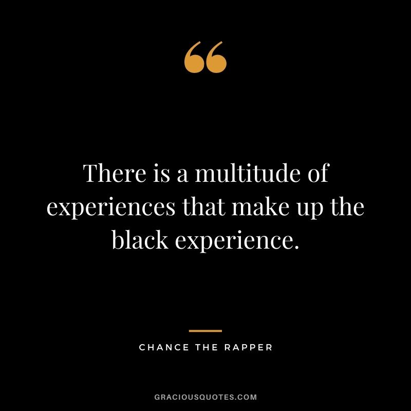 There is a multitude of experiences that make up the black experience.
