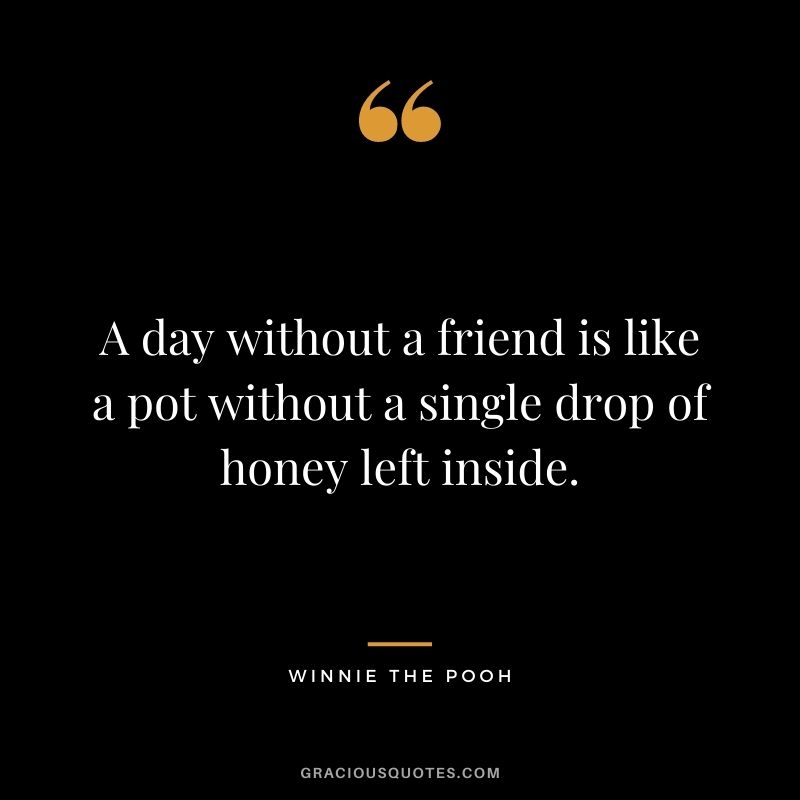 A day without a friend is like a pot without a single drop of honey left inside.
