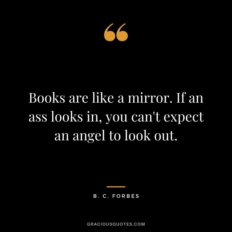 Books are like a mirror. If an ass looks in, you can't expect an angel to look out.