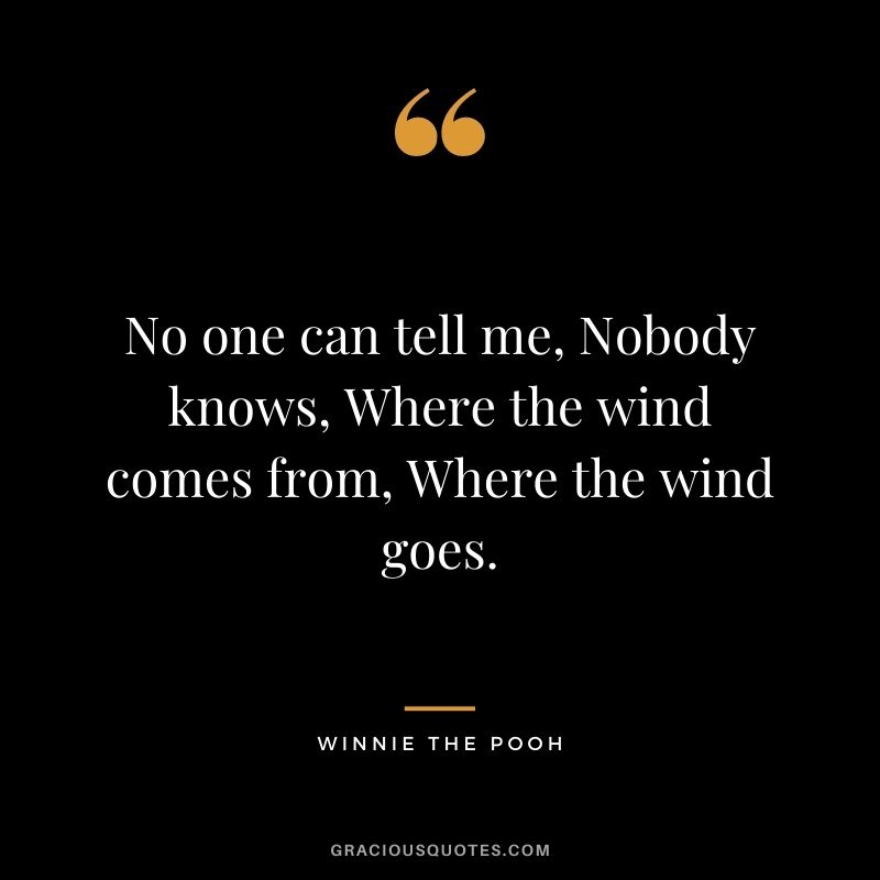 No one can tell me, Nobody knows, Where the wind comes from, Where the wind goes.