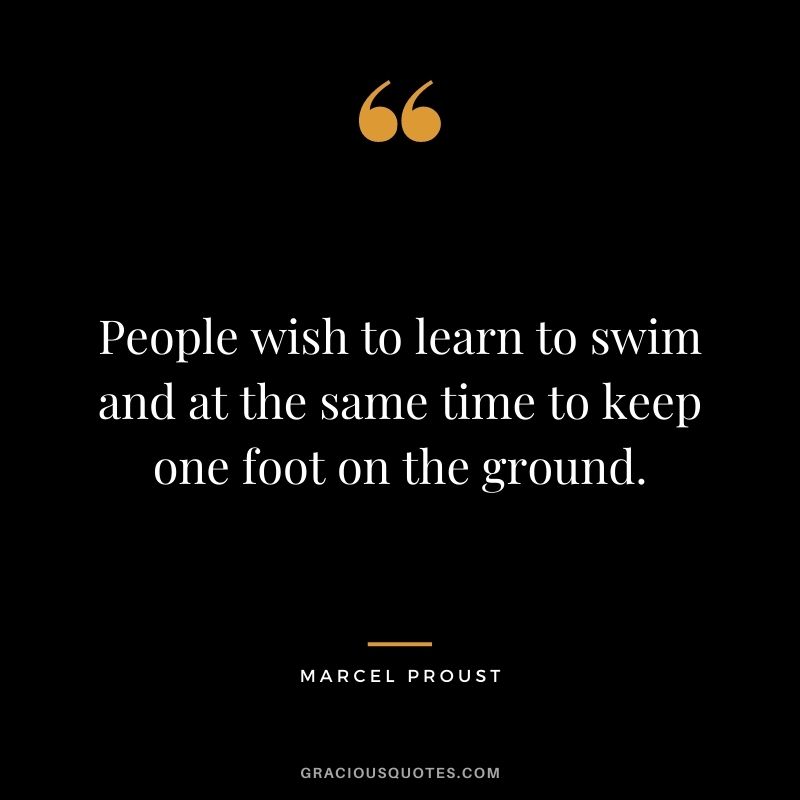 People wish to learn to swim and at the same time to keep one foot on the ground.