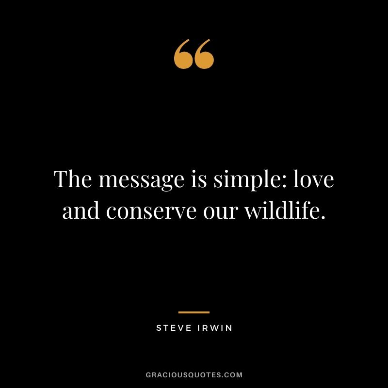 The message is simple: love and conserve our wildlife.