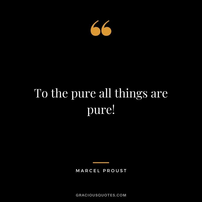 To the pure all things are pure!