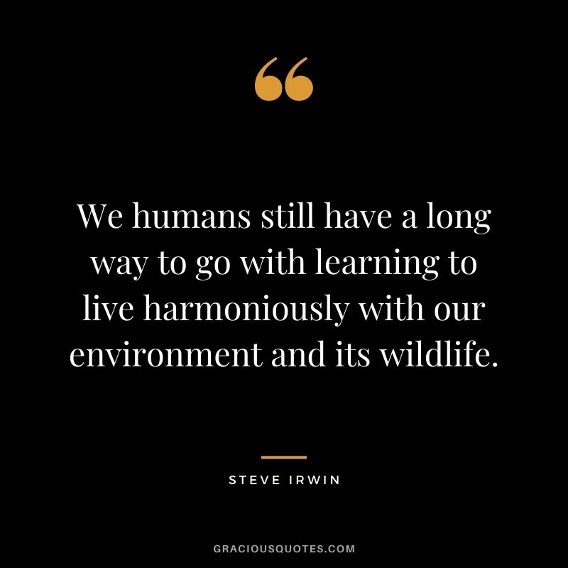 We humans still have a long way to go with learning to live harmoniously with our environment and its wildlife.