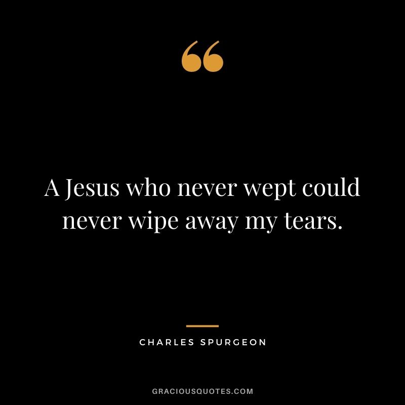 A Jesus who never wept could never wipe away my tears.