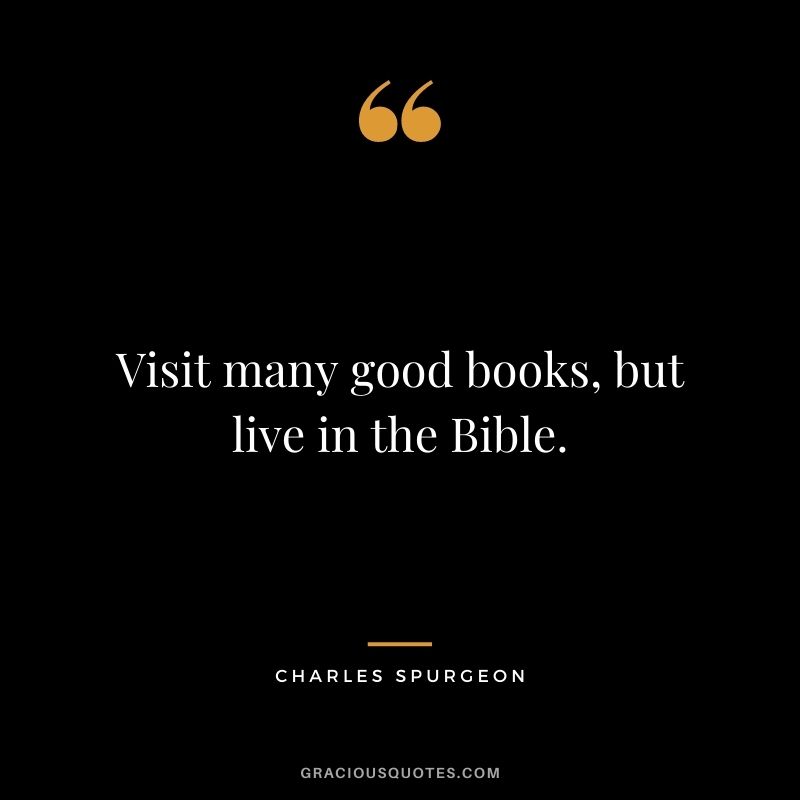 Visit many good books, but live in the Bible.