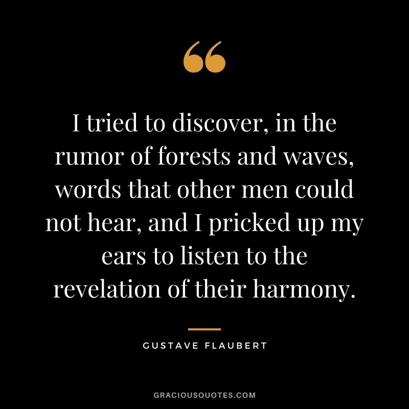 I tried to discover, in the rumor of forests and waves, words that other men could not hear, and I pricked up my ears to listen to the revelation of their harmony.