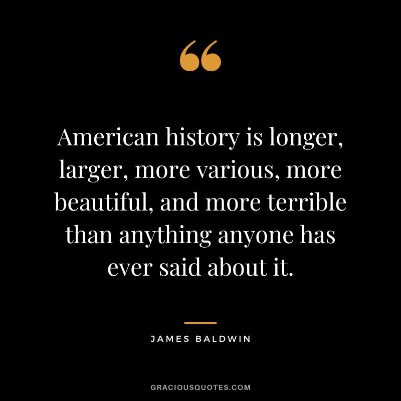 American history is longer, larger, more various, more beautiful, and more terrible than anything anyone has ever said about it.