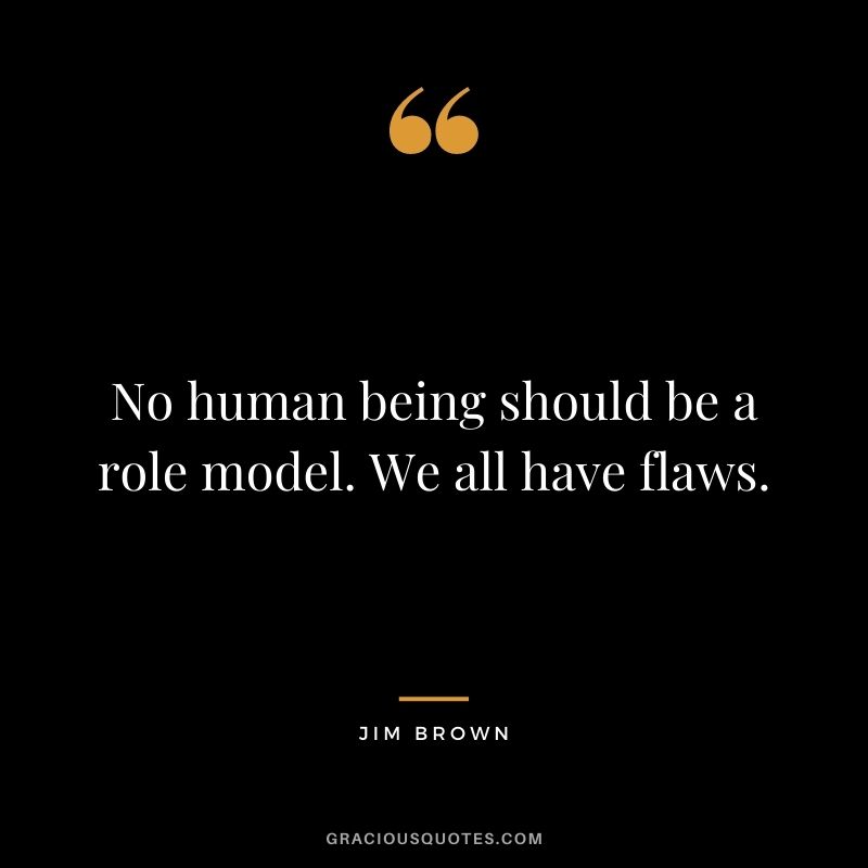 No human being should be a role model. We all have flaws.