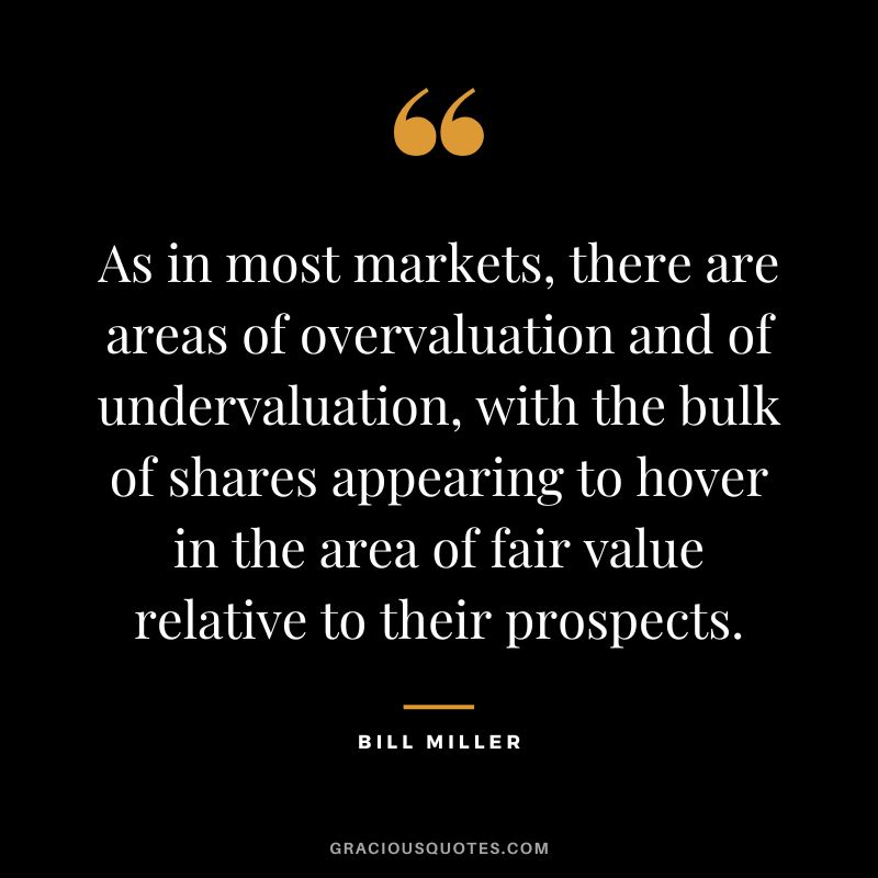As in most markets, there are areas of overvaluation and of undervaluation, with the bulk of shares appearing to hover in the area of fair value relative to their prospects.