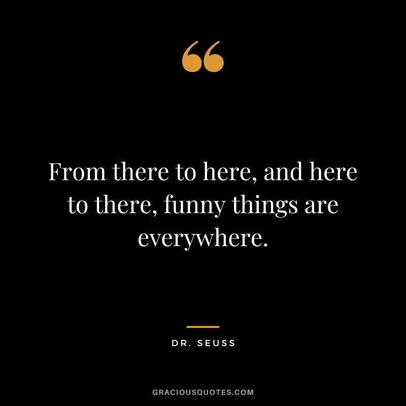 From there to here, and here to there, funny things are everywhere. - Dr. Seuss