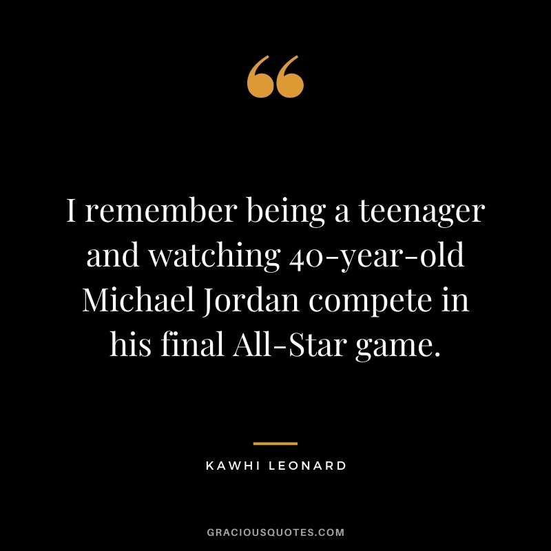I remember being a teenager and watching 40-year-old Michael Jordan compete in his final All-Star game.