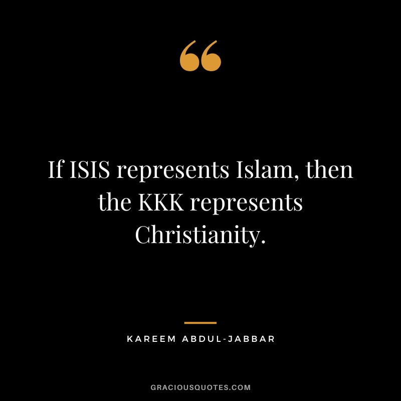 If ISIS represents Islam, then the KKK represents Christianity.