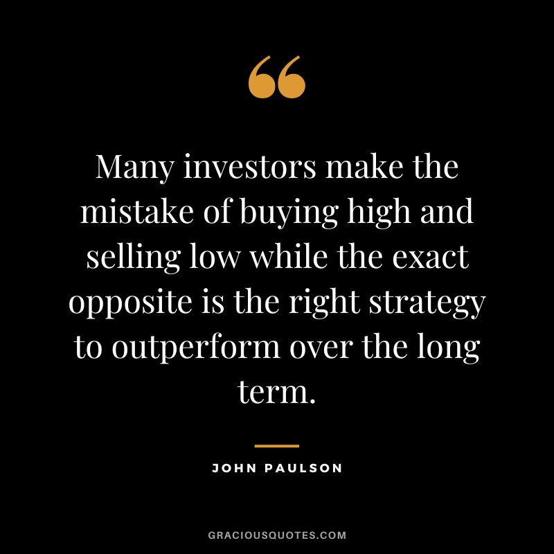 Many investors make the mistake of buying high and selling low while the exact opposite is the right strategy to outperform over the long term.