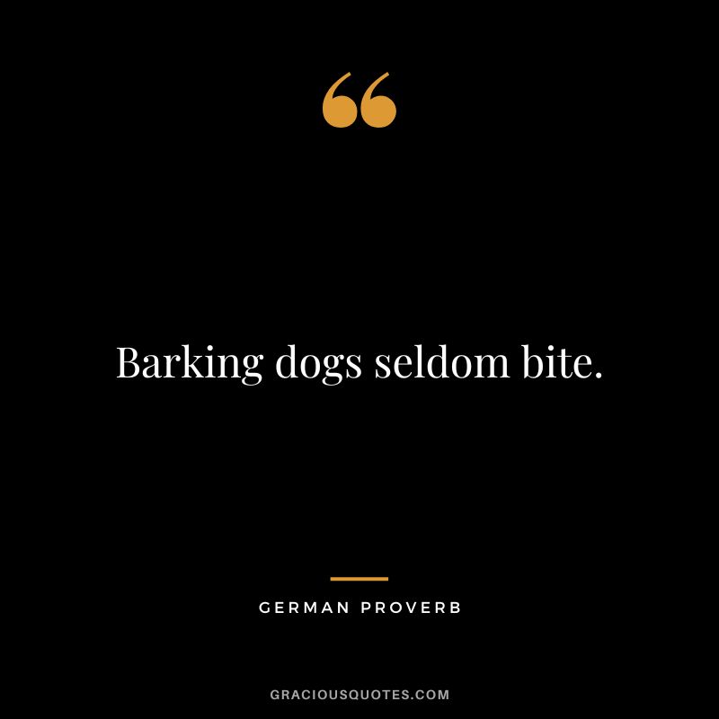 Barking dogs seldom bite.