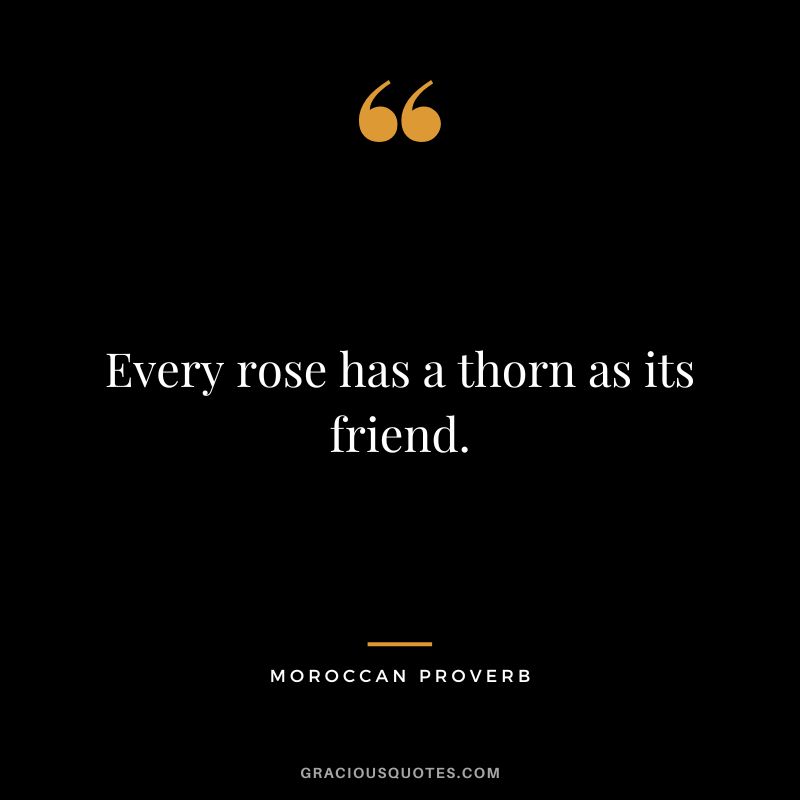 Every rose has a thorn as its friend.