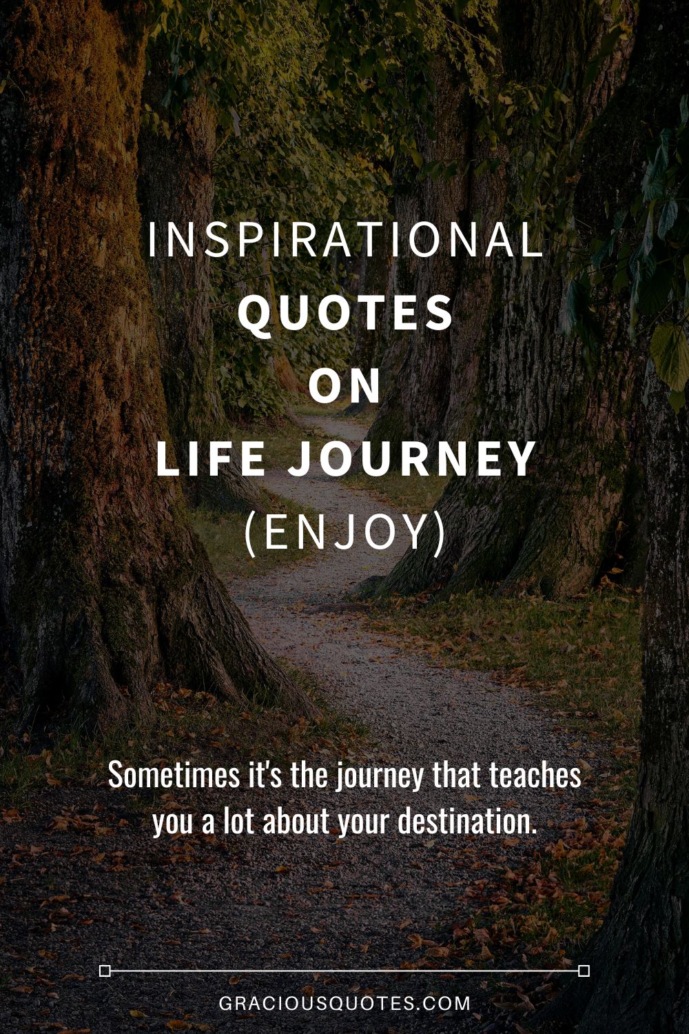 Inspirational Quotes on Life Journey (ENJOY) - Gracious Quotes