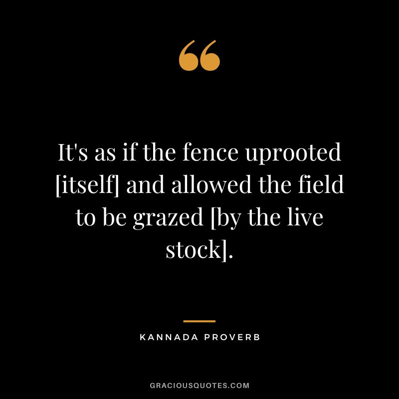 It's as if the fence uprooted [itself] and allowed the field to be grazed [by the live stock].