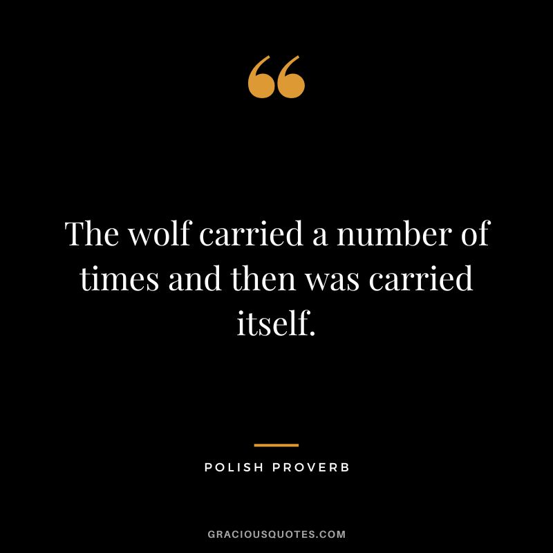 The wolf carried a number of times and then was carried itself.