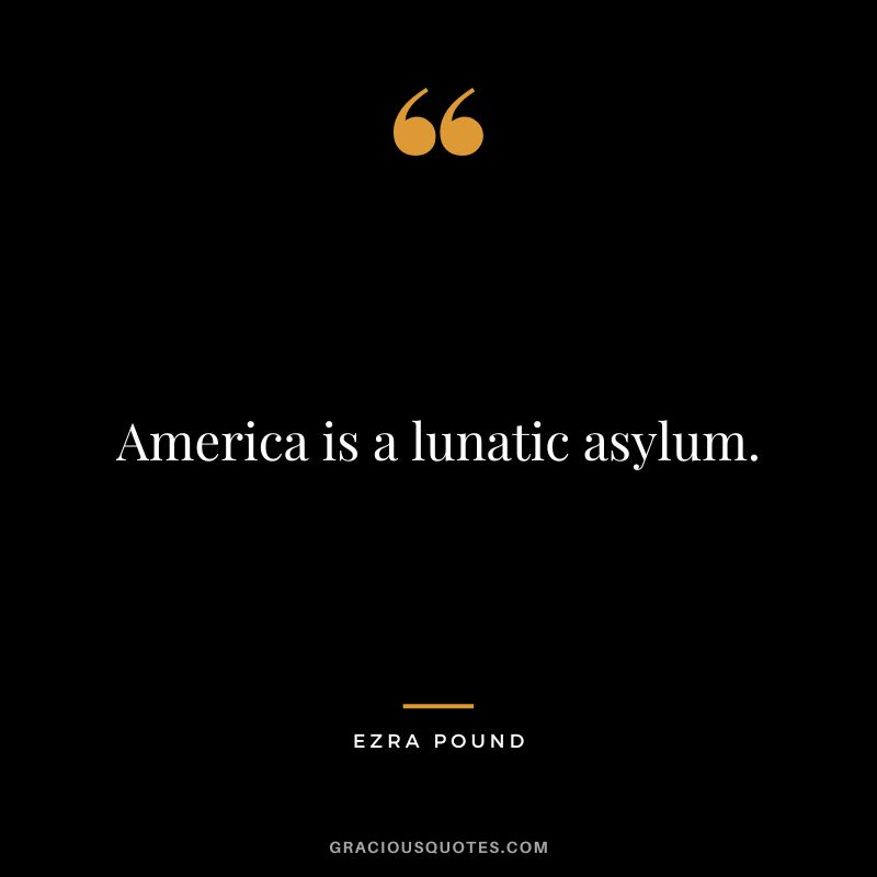 America is a lunatic asylum.
