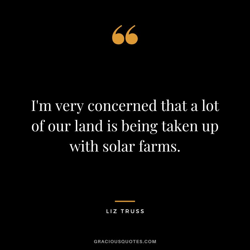 I'm very concerned that a lot of our land is being taken up with solar farms.