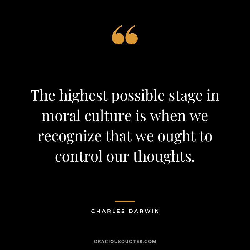 The highest possible stage in moral culture is when we recognize that we ought to control our thoughts.