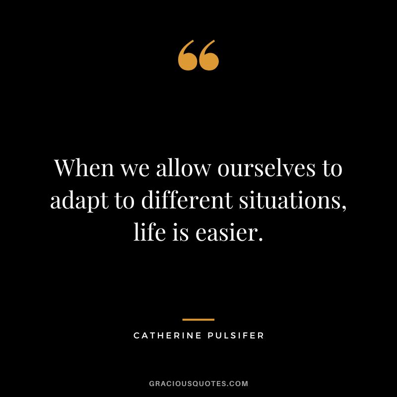 When we allow ourselves to adapt to different situations, life is easier. - Catherine Pulsifer