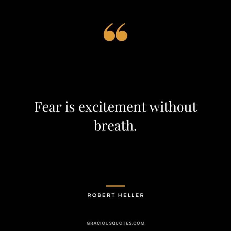 Fear is excitement without breath. - Robert Heller