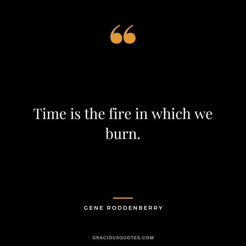 Time is the fire in which we burn.