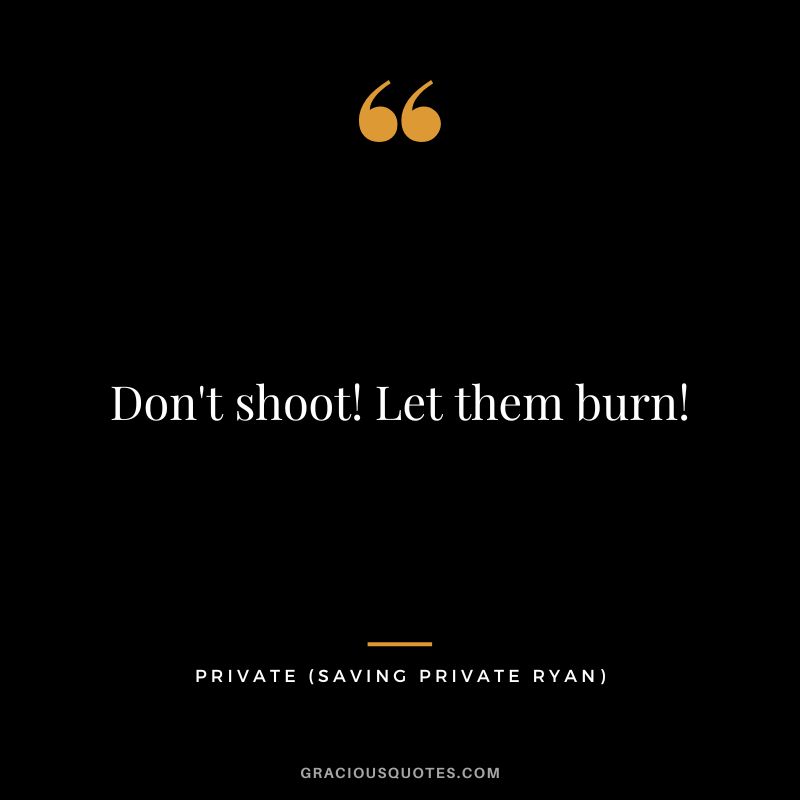 Don't shoot! Let them burn! - Private