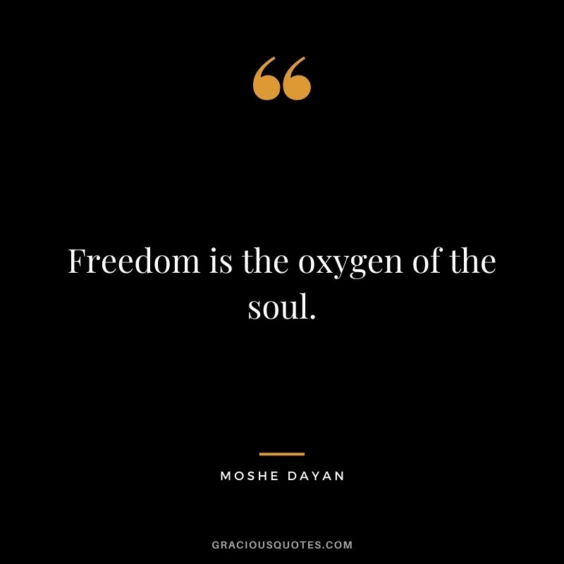 Freedom is the oxygen of the soul. - Moshe Dayan
