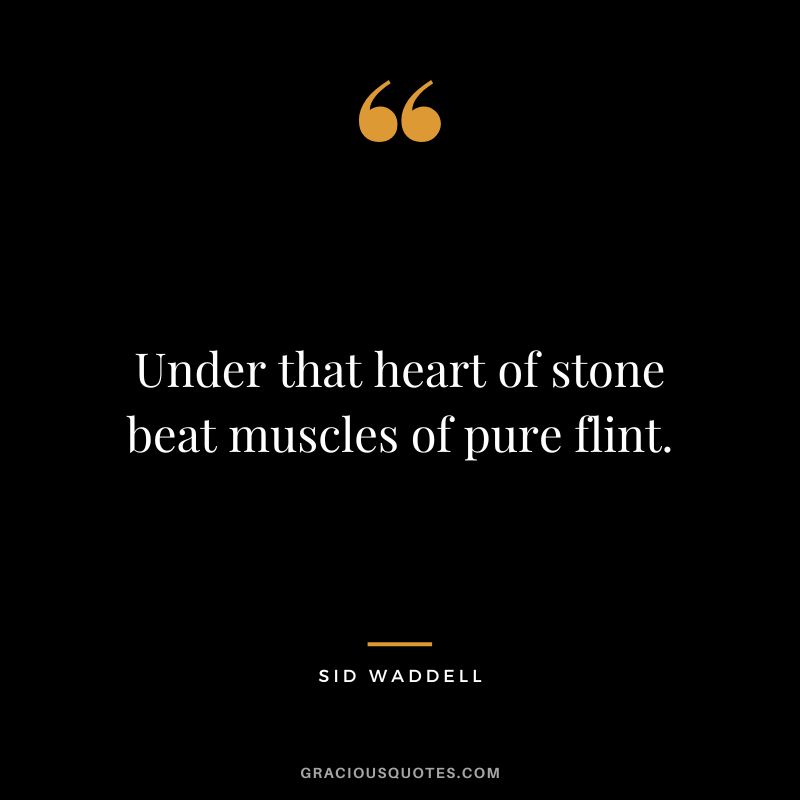Under that heart of stone beat muscles of pure flint. - Sid Waddell