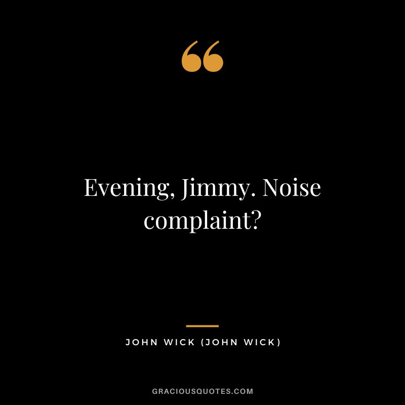 Evening, Jimmy. Noise complaint - John Wick