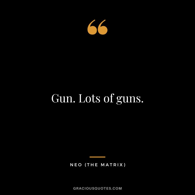 Gun. Lots of guns. - Neo