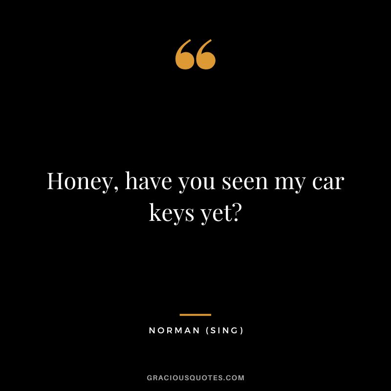 Honey, have you seen my car keys yet - Norman