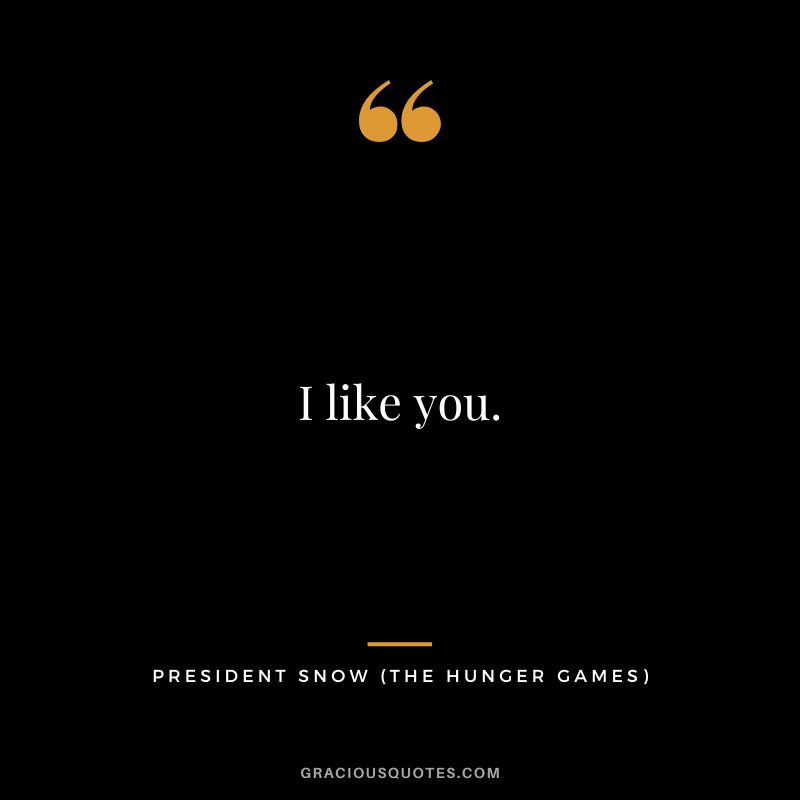 I like you. - President Snow